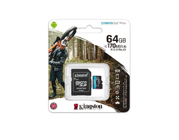 Memorije kartice KINGSTON SDCG3/64GB/microSDXC/64GB/Class10 U3/170MB/s-90MB/s+adapter - Slika 1